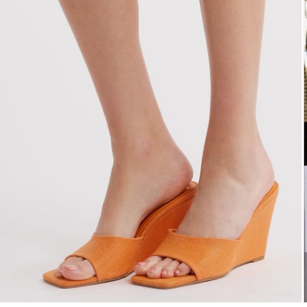 Stylish Orange Wedge Sandals
